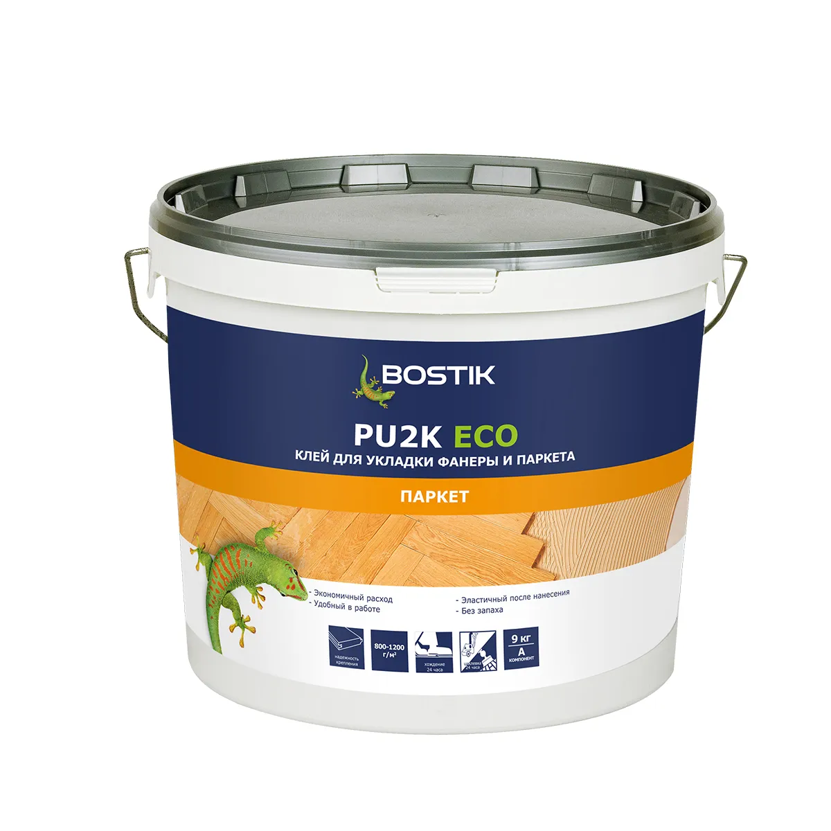 КЛЕЙ ДЛЯ ПАРКЕТА "PU2K ECO" (КОМПОНЕНТ А) 9 КГ (1) "BOSTIK"