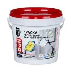 КРАСКА АКРИЛОВАЯ "DALI PROFESSIONAL" 3 (МАТОВАЯ) ДЛЯ СТЕН И ПОТОЛКОВ  БАЗА С  0,9 Л (1/6) "РОГНЕДА"