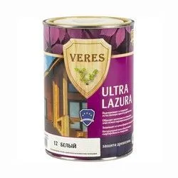 ВЕРЕС УЛЬТРА ЛАЗУРА №12 БЕЛЫЙ  0,9 Л (1/6) "VERES"