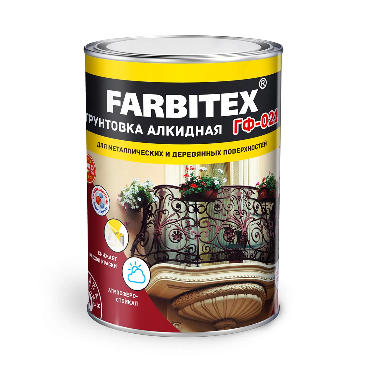 ГРУНТ ГФ-021 СЕРЫЙ 1,8 КГ (1/6) "FARBITEX"