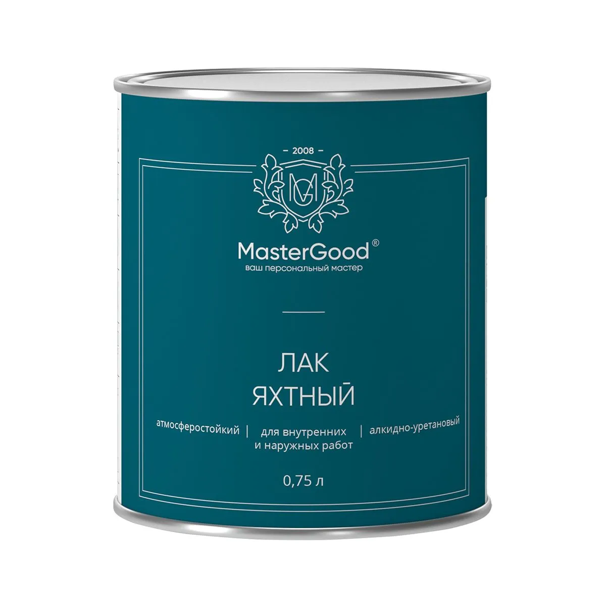 ЛАК ЯХТНЫЙ АЛКИДНО-УРЕТАНОВЫЙ БЫСТРОСОХНУЩИЙ ПОЛУМАТОВЫЙ 0,75 Л (12) "MASTERGOOD"