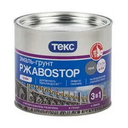 ГРУНТ- ЭМАЛЬ ПО РЖАВЧИНЕ "РЖАВОSTOP"  СЕРАЯ  2 КГ (1/6) ТЕКС
