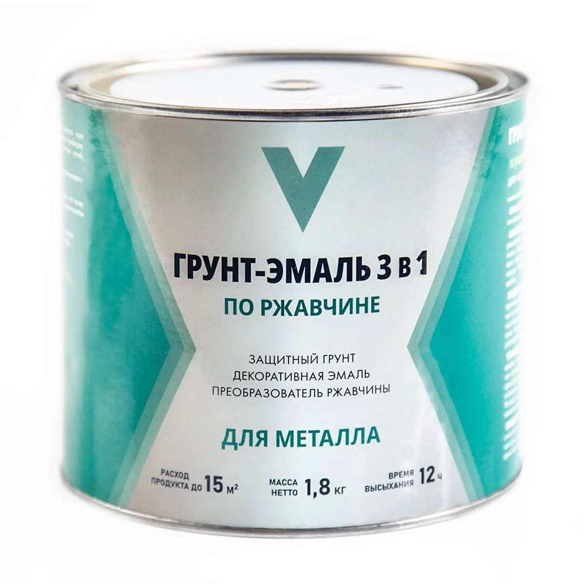 ГРУНТ- ЭМАЛЬ ПО РЖАВЧИНЕ 3 В 1 КОРИЧНЕВАЯ 1,8 КГ (1/6) "V"