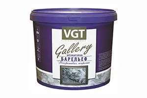 ШТУКАТУРКА ДЕКОРАТИВНАЯ "БАРЕЛЬЕФ" С ВОЛОКНАМИ ЦЕЛЛЮЛОЗЫ 14 КГ (1) "VGT GALLERY"