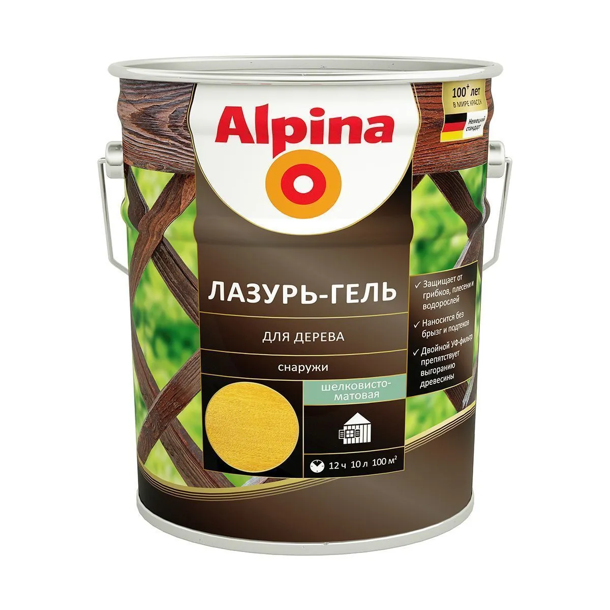 ЛАЗУРЬ-ГЕЛЬ ДЕРЕВОЗАЩИТНАЯ СОСНА 10 Л (1) "ALPINA"
