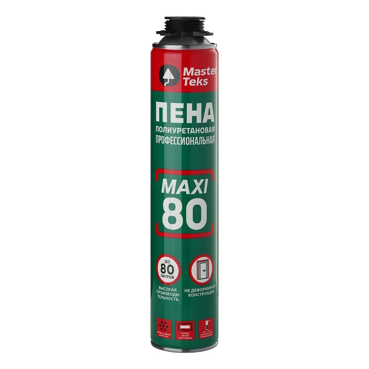 ПЕНА МОНТАЖНАЯ "MASTERTEKS 80 PRO" ПРОФИ 890 МЛ ВСЕСЕЗОННАЯ (1/12)