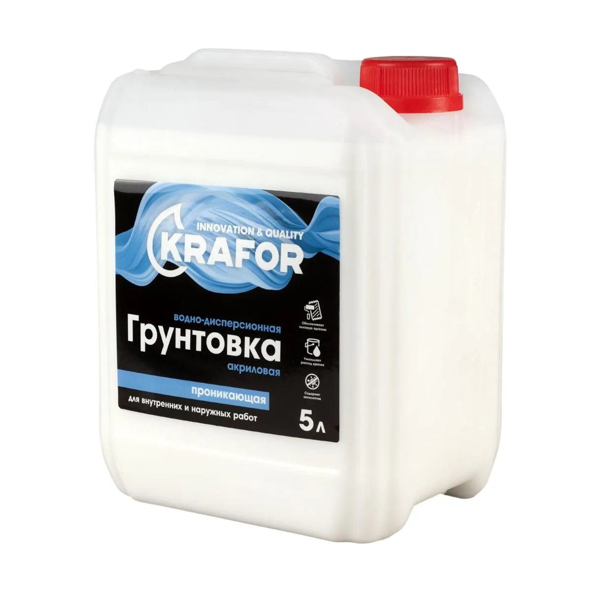ГРУНТОВКА ПРОНИК. УНИВЕРС.  5 Л (1) "KRAFOR" (СИНЯЯ ЭТИК.)