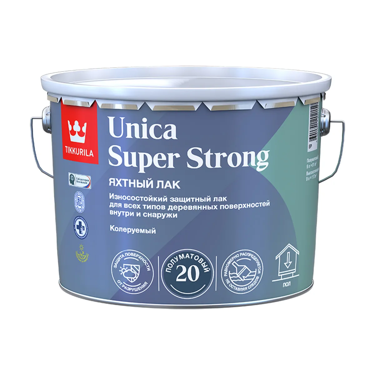 ЛАК ЯХТНЫЙ ГЛЯНЦЕВЫЙ "UNICA SUPER STRONG 90" EP  9 Л (1) "ТИККУРИЛА"
