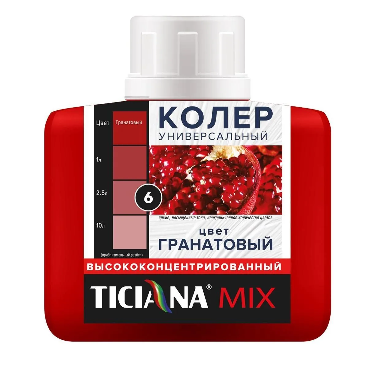 КОЛЕР УНИВЕРСАЛЬНЫЙ №6 ГРАНАТОВЫЙ 80 МЛ (12) "TICIANA"