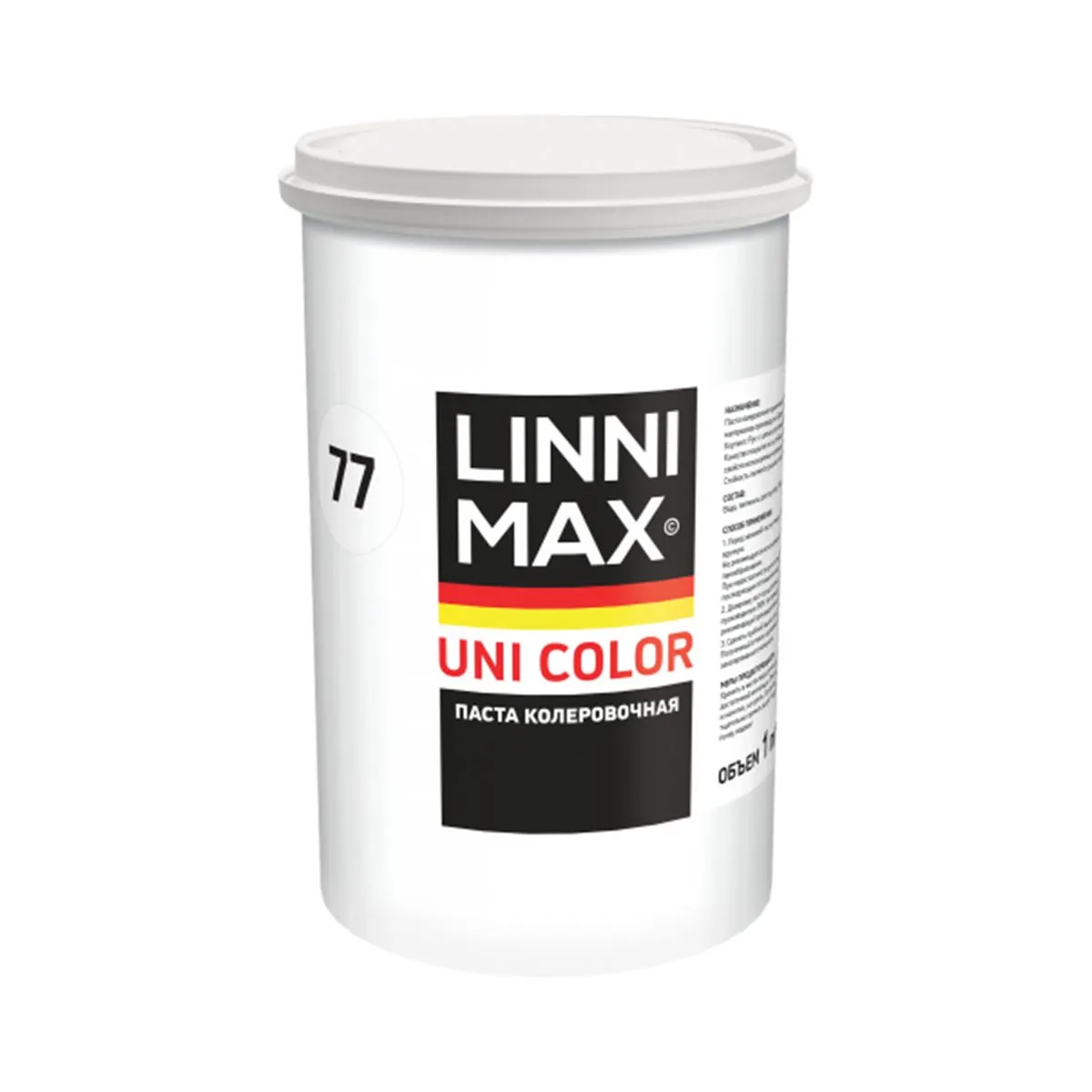 ПАСТА КОЛЕР. УНИВЕРС. "UNI COLOR" 77 REINWEISS 1 Л (1/6) "LINNIMAX"