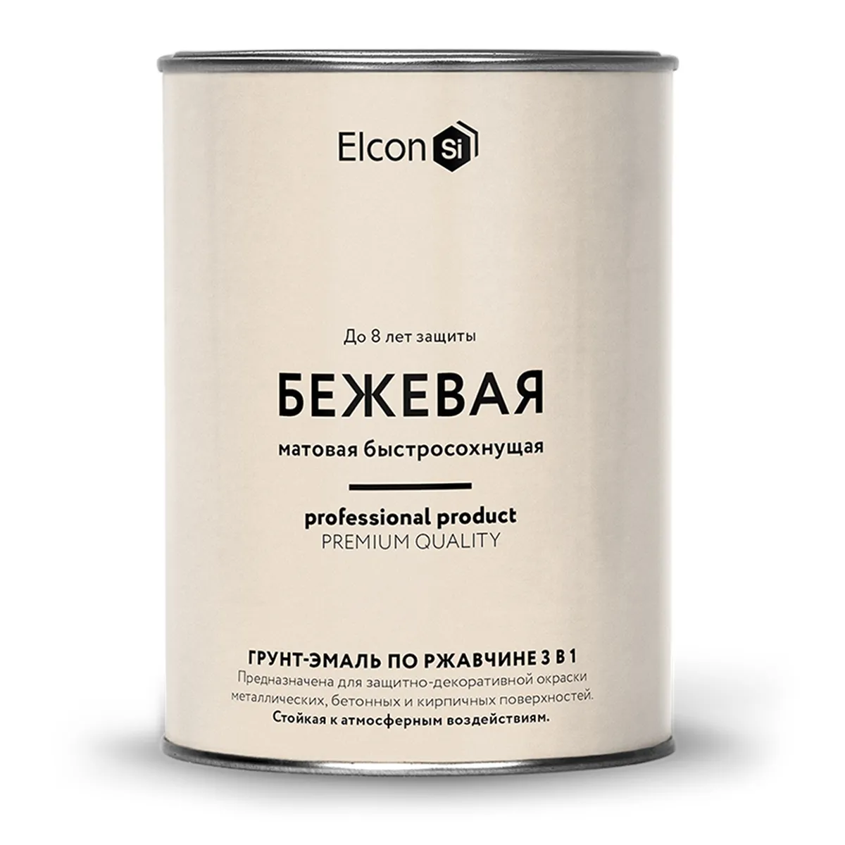 ГРУНТ-ЭМАЛЬ ПО РЖАВЧИНЕ 3 В 1 МАТОВАЯ БЕЖЕВАЯ  0,8 КГ (1/12) "ELCON"
