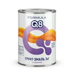 ГРУНТ- ЭМАЛЬ ПО РЖАВЧИНЕ "FORMULA Q8"  ЧЕРНАЯ  0,9 КГ (1/14)