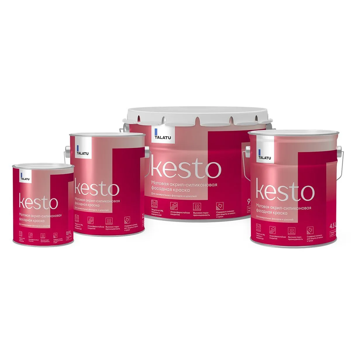 КРАСКА ФАСАДНАЯ "KESTO" БАЗА А 2,7 Л (1) "TALATU"