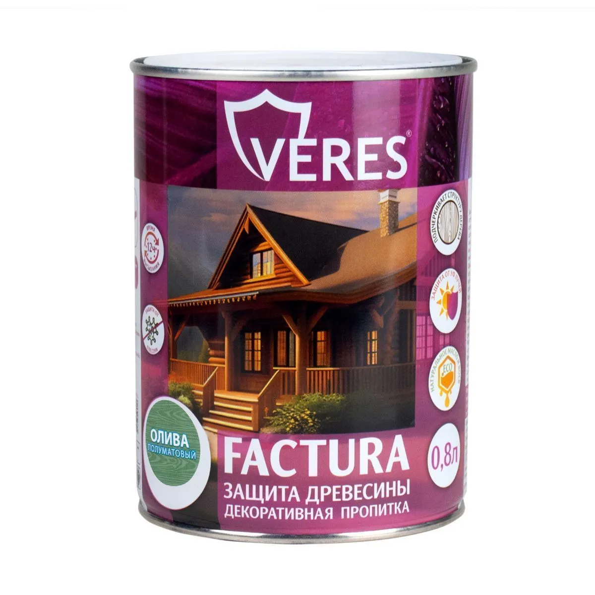 ПРОПИТКА ДЕКОРАТИВНАЯ "FACTURA" ОЛИВА 0,8 Л (1/8) "VERES"