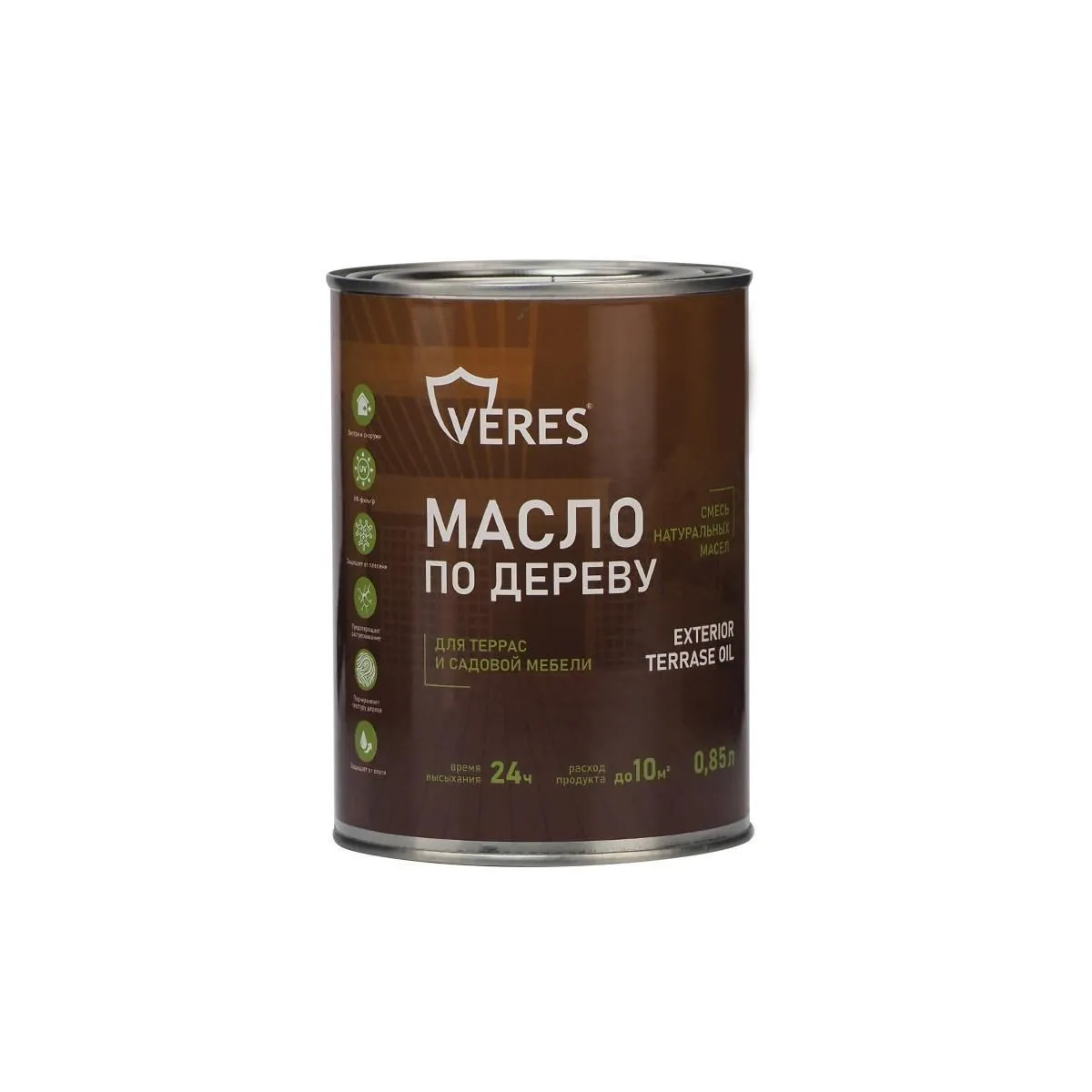 МАСЛО ПО ДЕРЕВУ "EXTERIOR TERRASE OIL" ДЛЯ НАРУЖНЫХ РАБОТ БЕСЦВЕТНЫЙ 0,85 Л (1/14) "VERES"