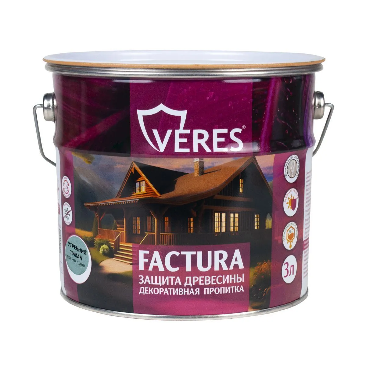 ПРОПИТКА ДЕКОРАТИВНАЯ "FACTURA" УТРЕННИЙ ТУМАН 3 Л (1/4) "VERES"