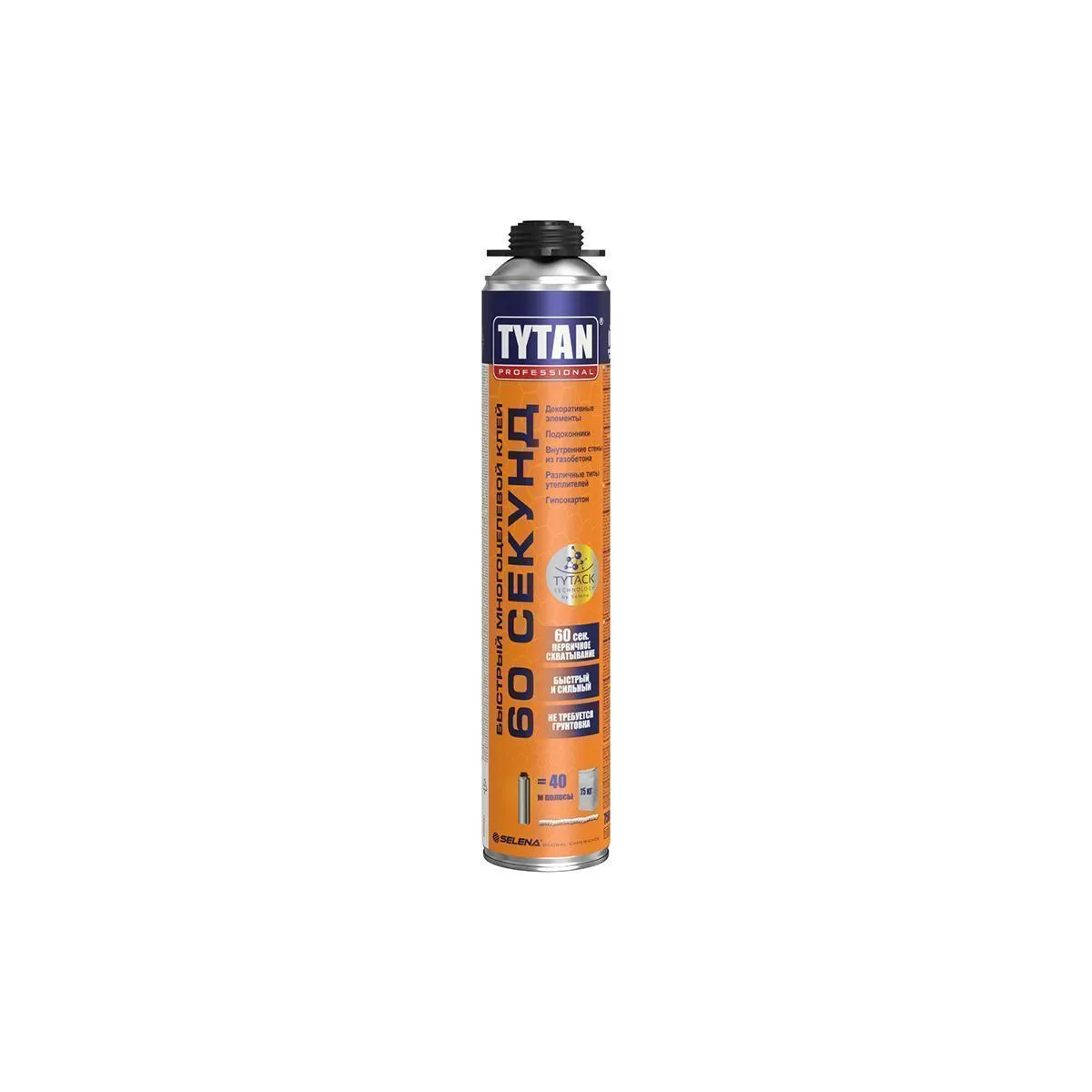ПЕНО-КЛЕЙ 60 СЕКУНД ПРОФИ 750 МЛ (12/672) "TYTAN PROFESSIONAL"