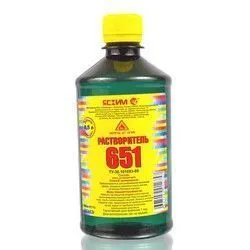РАСТВОРИТЕЛЬ  651  0,5 Л (25) (ПЭТ) "ЯСХИМ"