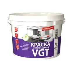 КРАСКА ВД-АК-2180 ИНТЕРЬЕРНАЯ БЕЛОСНЕЖНАЯ 7 КГ (1) "ВГТ"