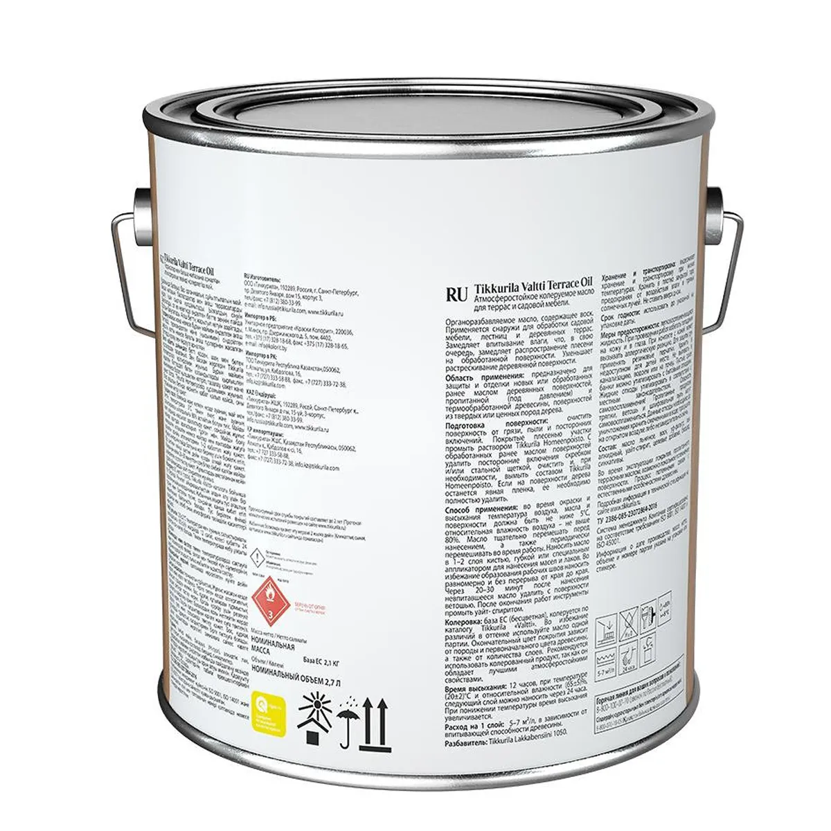 ВАЛТТИ TERRACE OIL  EC  2,7 Л (1/6)  МАСЛО ДЛЯ ТЕРРАС "ТИККУРИЛА"