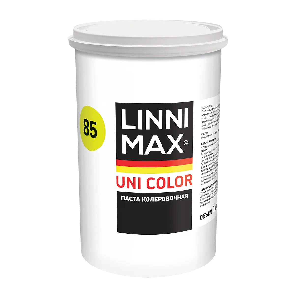 ПАСТА КОЛЕР. УНИВЕРС. "UNI COLOR" 85 GRUENGELB 1 Л (1/6) "LINNIMAX"