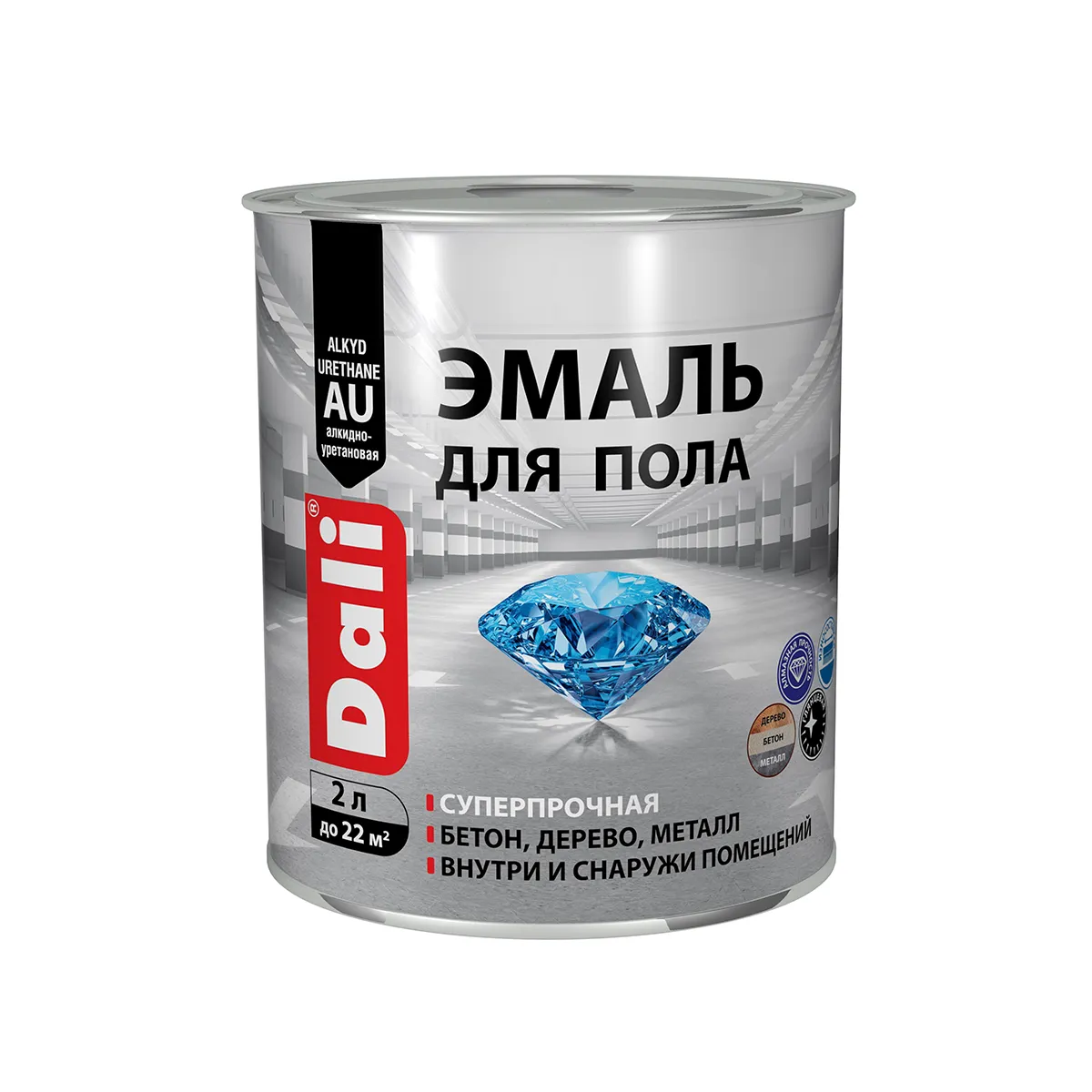 ЭМАЛЬ ДЛЯ ПОЛА АЛКИДНО-УРЕТАН. "DALI"  БАЗА C  2 Л (1/3) "РОГНЕДА"