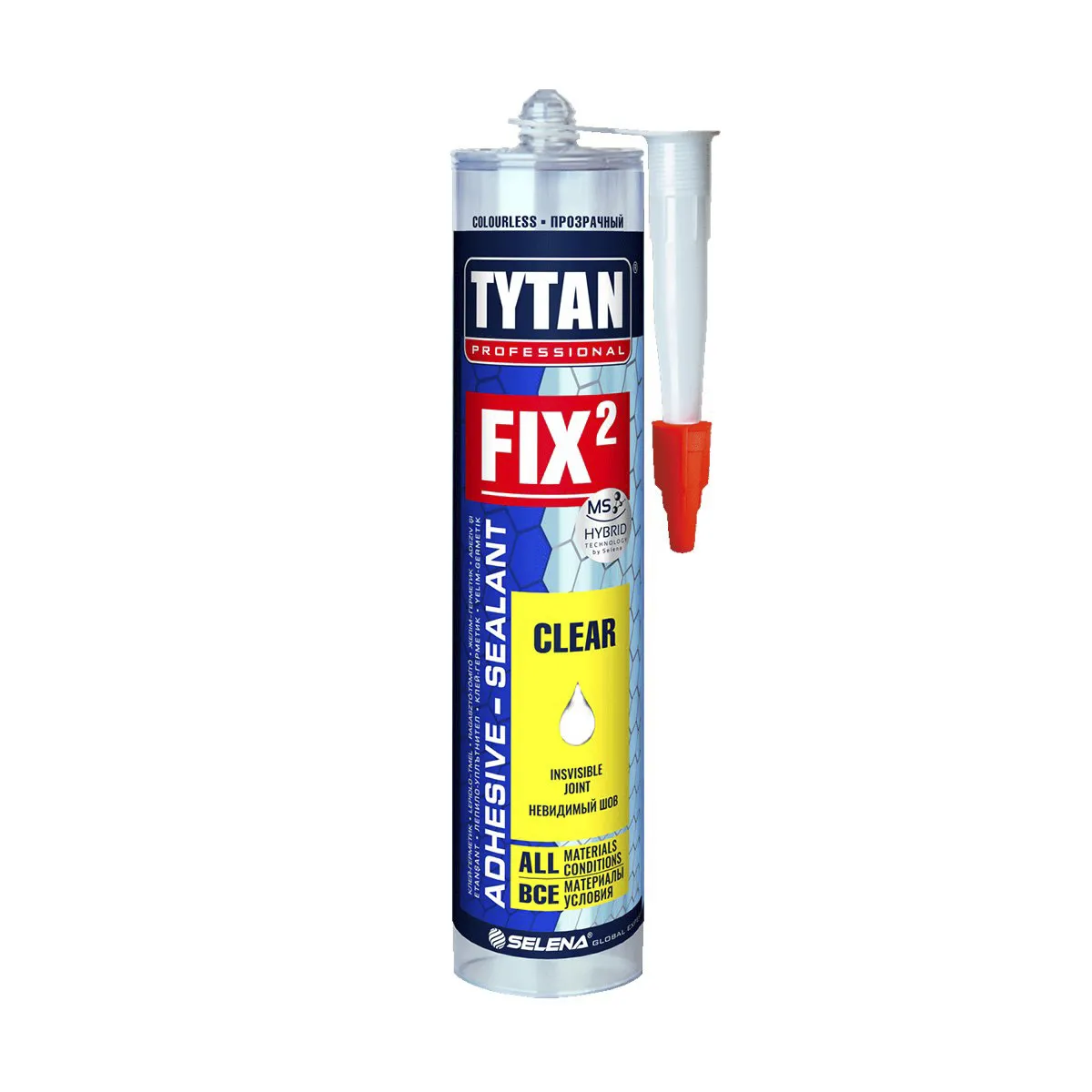 КЛЕЙ МОНТАЖНЫЙ "FIX²" МГНОВЕННЫЙ ПРОЗРАЧНЫЙ 290 МЛ (12) "TYTAN PROFESSIONAL"