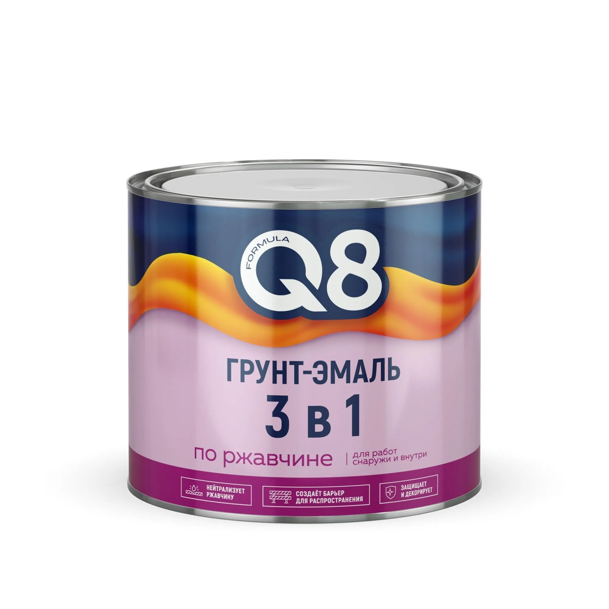ГРУНТ- ЭМАЛЬ ПО РЖАВЧИНЕ "FORMULA Q8" БЕЛАЯ 1,8 КГ (1/6)