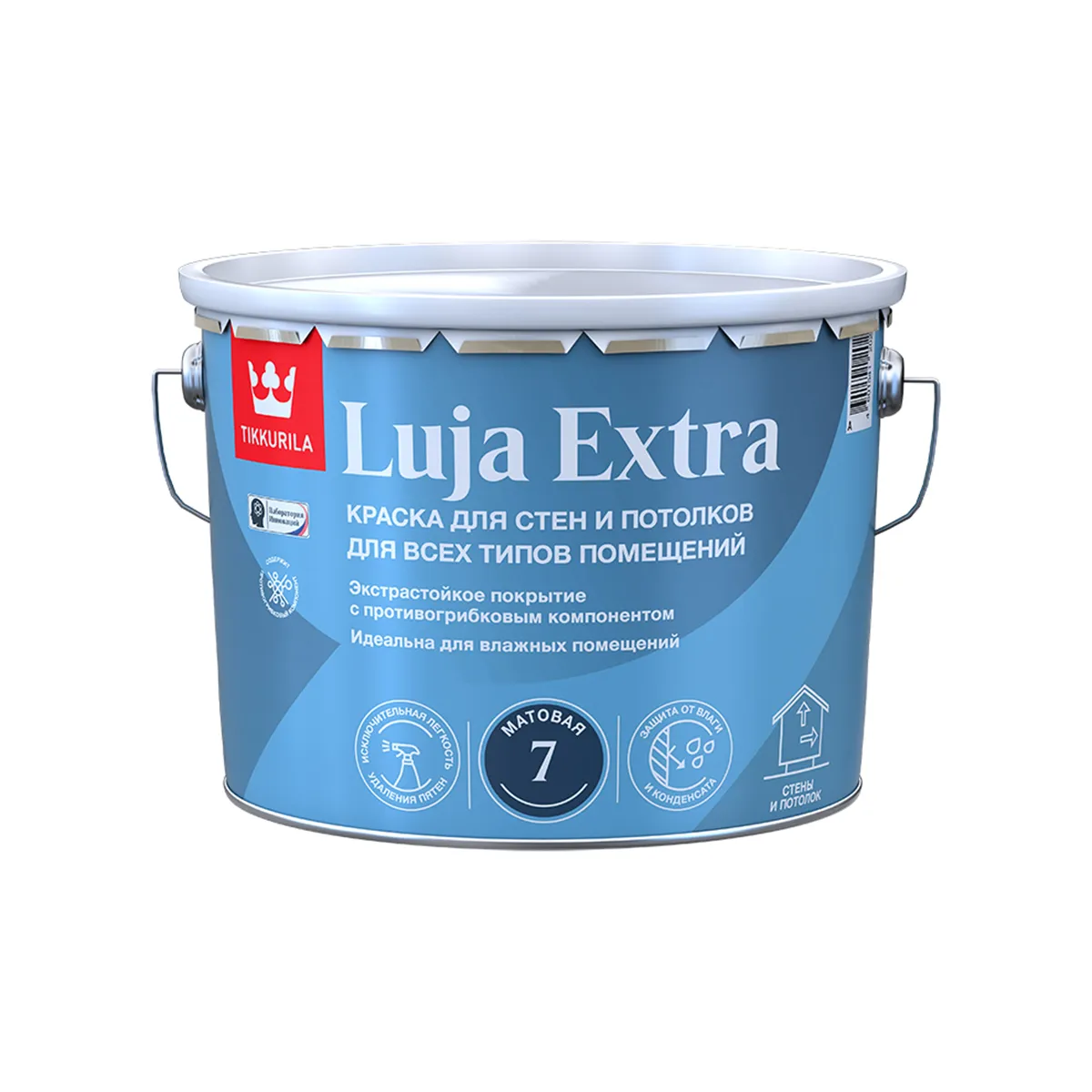 КРАСКА "LUJA EXTRA 7" БАЗА А  2,7 Л МАТОВАЯ ДЛЯ СТЕН И ПОТОЛКОВ ЭКСТРАСТОЙКАЯ (1/6) "ТИККУРИЛА"