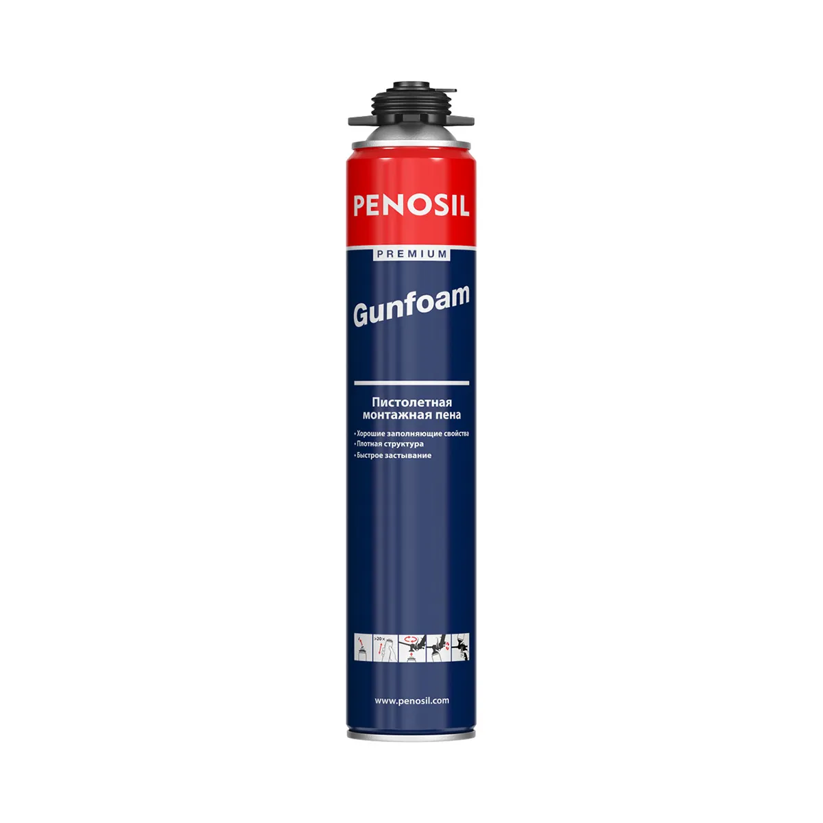 ПЕНА МОНТАЖНАЯ "PENOSIL PREMIUM GUNFOAM" ПРОФИ 750 МЛ (12)