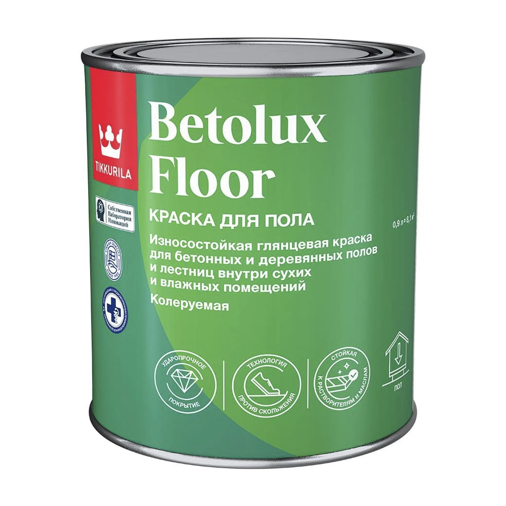 КРАСКА ДЛЯ ПОЛА "BETOLUX FLOOR" БАЗА С 0,9 Л (1/6) "ТИККУРИЛА"