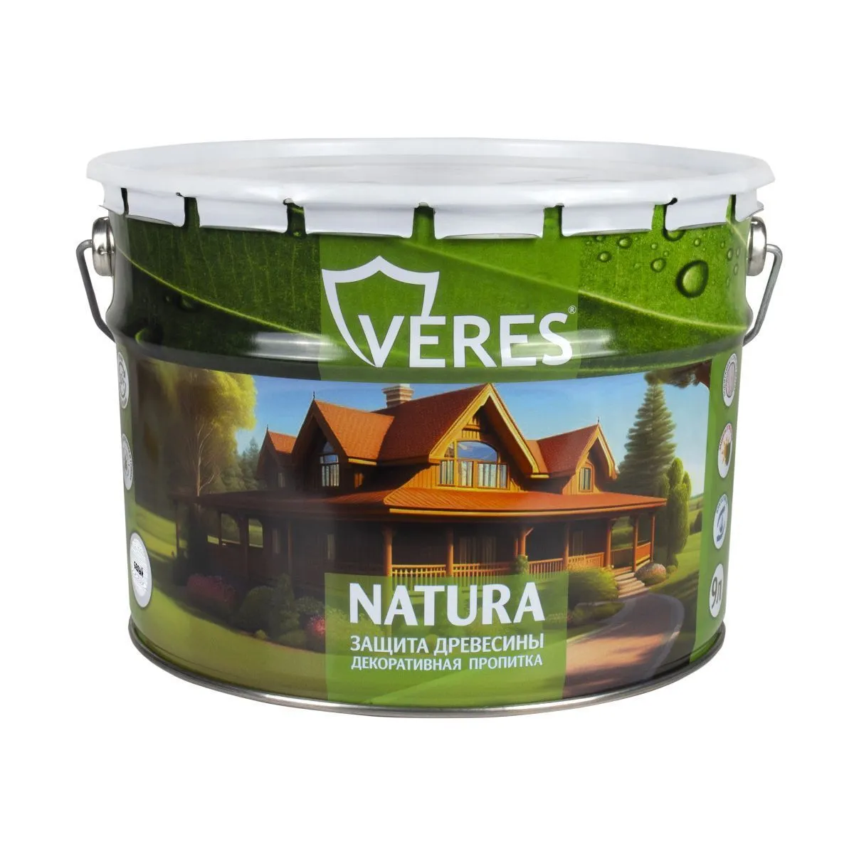 ПРОПИТКА ДЕКОРАТИВНАЯ "NATURA" БЕЛЫЙ 9 Л (1) "VERES"