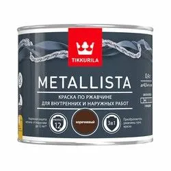 КРАСКА ПО РЖАВЧИНЕ  3 в 1 "METALLISTA"  КОРИЧНЕВАЯ  0,4 Л (1/24) "ТИККУРИЛА"