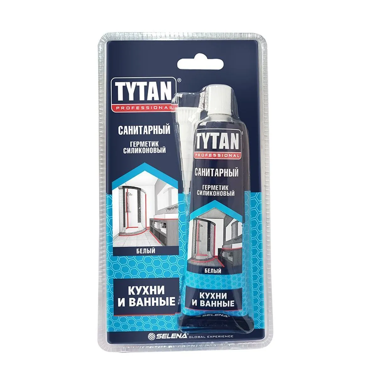 ГЕРМЕТИК СИЛИКОН. САНИТАРНЫЙ БЕЛЫЙ 85 МЛ (24) "TYTAN PROFESSIONAL"