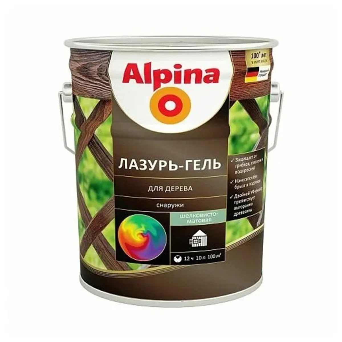 ЛАЗУРЬ-ГЕЛЬ ДЕРЕВОЗАЩИТНАЯ ПАЛИСАНДР  9 Л (1) "ALPINA"