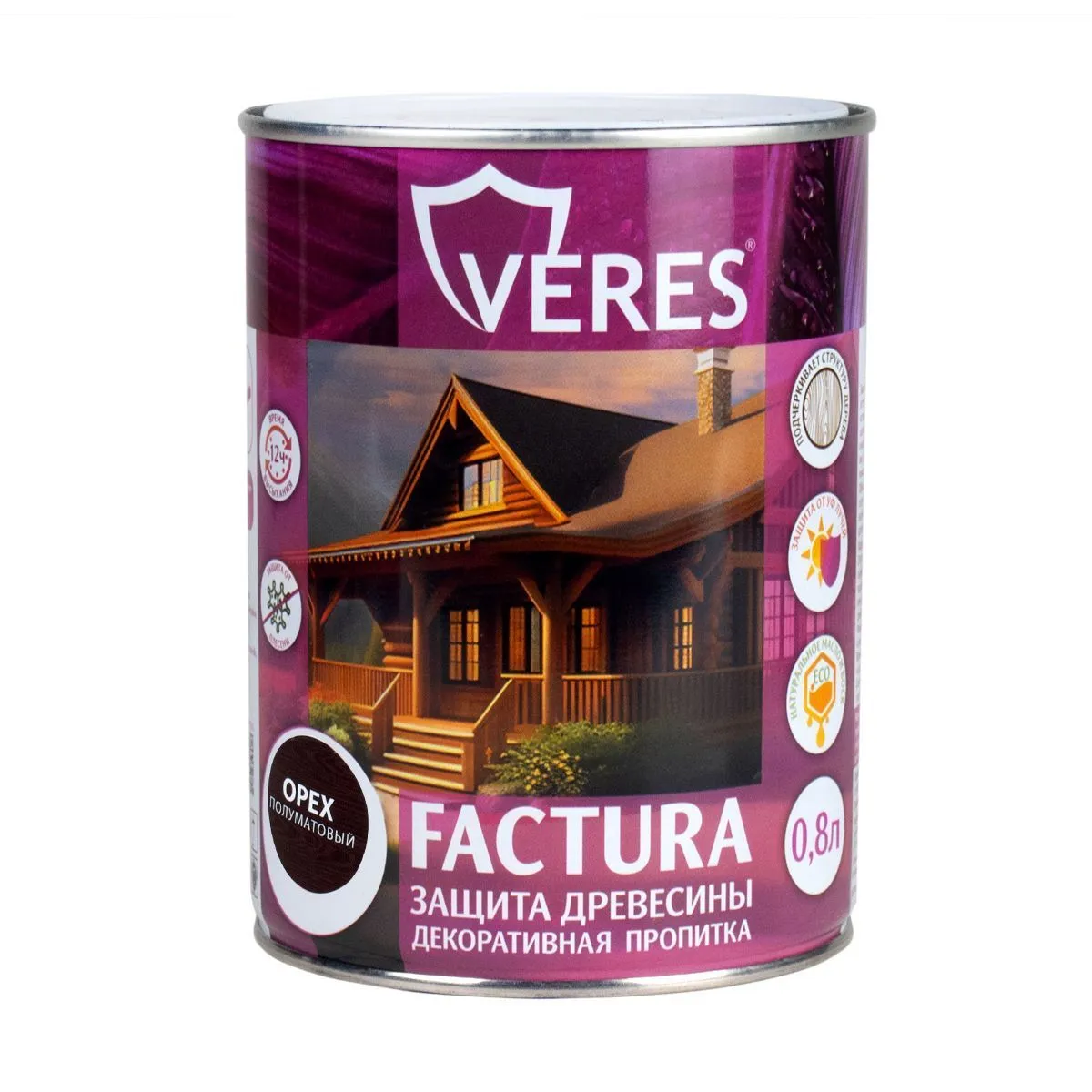 ПРОПИТКА ДЕКОРАТИВНАЯ "FACTURA" ОРЕХ 0,8 Л (1/8) "VERES"