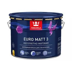 КРАСКА "EURO MATT-3"  9 Л (1)  ИНТЕРЬЕРНАЯ "ТИККУРИЛА"