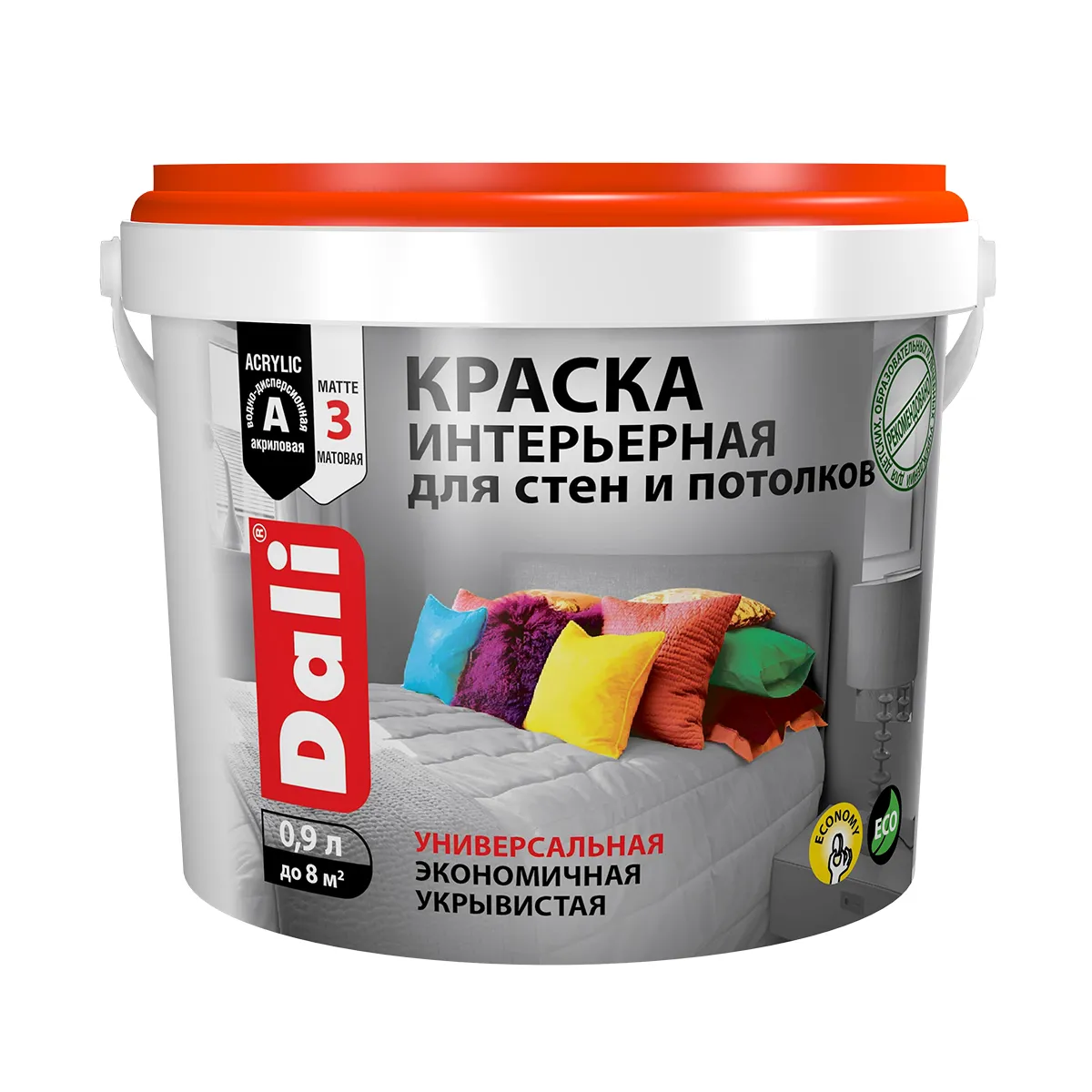 КРАСКА АКРИЛОВАЯ "DALI" ИНТЕРЬЕРНАЯ БАЗА С  0,9 Л (6) "РОГНЕДА"