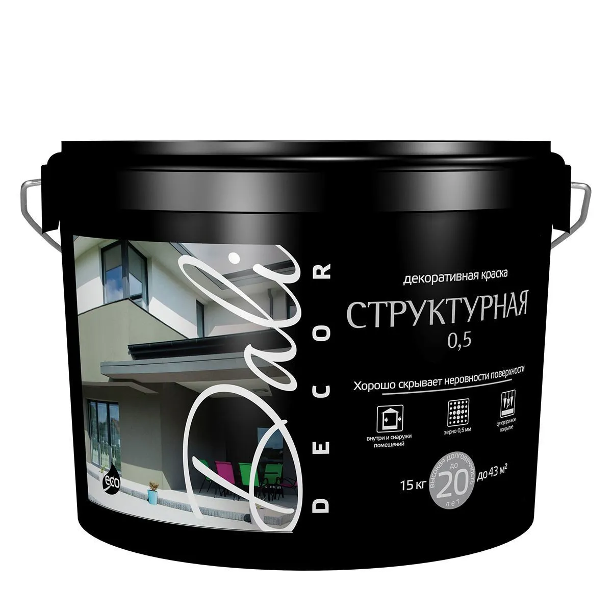 КРАСКА ДЕКОР. "DALI-DECOR" "СТРУКТУРНАЯ 0,5" 15 КГ (1) "РОГНЕДА"