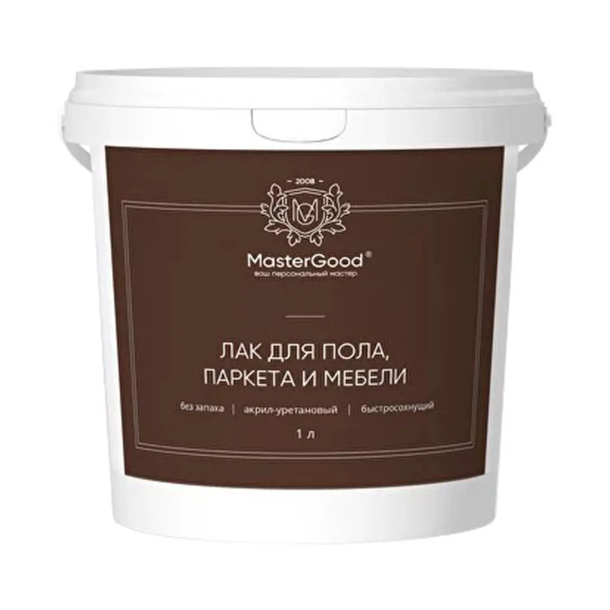 ЛАК ДЛЯ МЕБЕЛИ И ПАРКЕТА АКРИЛ-УРЕТАНОВЫЙ ПОЛУМАТОВЫЙ 1 Л (1/12) "MASTERGOOD"