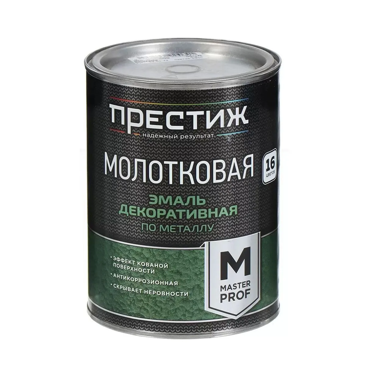 ЭМАЛЬ С МОЛОТКОВЫМ ЭФФЕКТОМ СЕРЕБРИСТО-КРАСНАЯ 0,8 Л (6) "ПРЕСТИЖ"