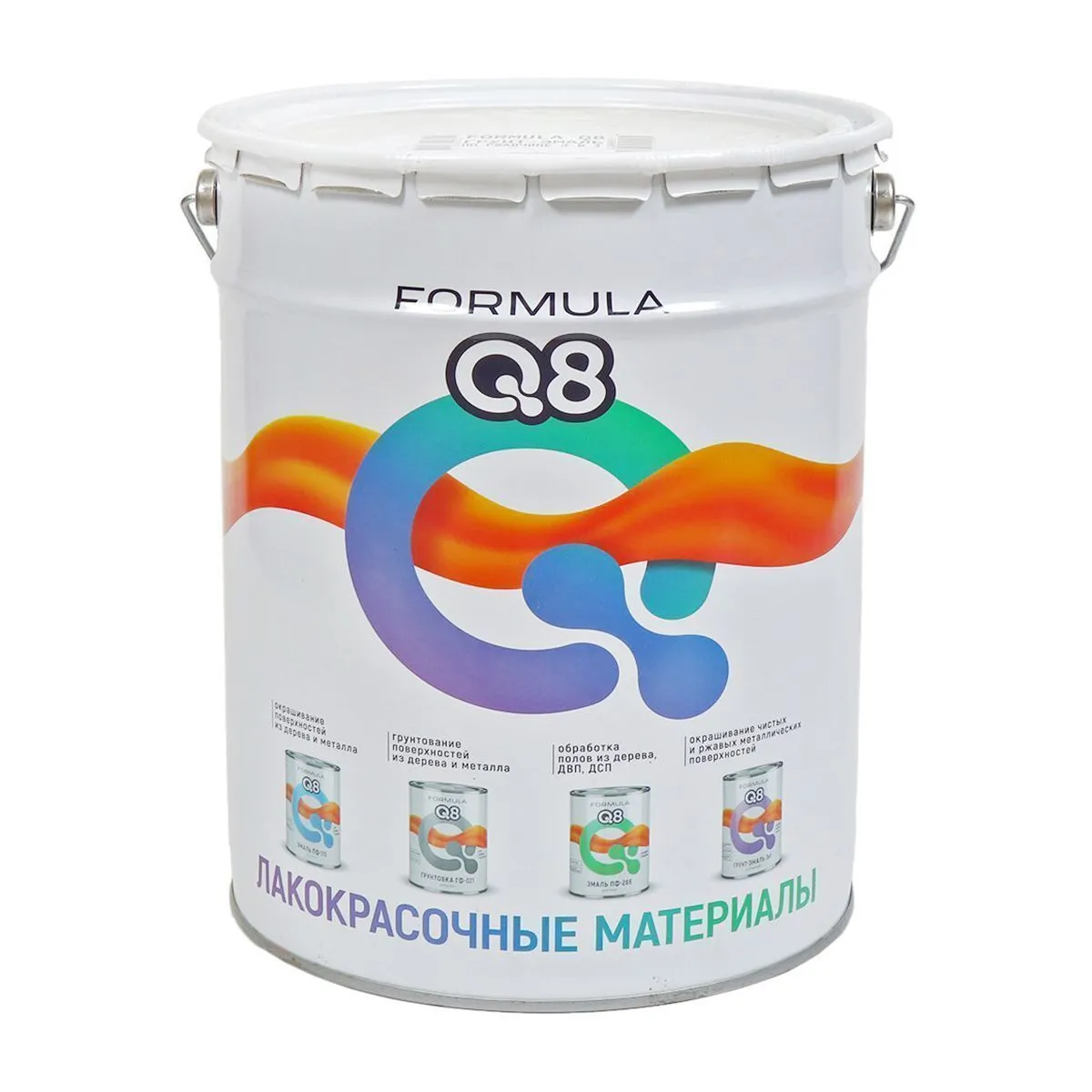 ГРУНТ- ЭМАЛЬ ПО РЖАВЧИНЕ "FORMULA Q8" БЕЛАЯ 20 КГ (1)
