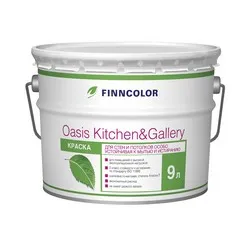 КРАСКА "OASIS KITCHEN@GALLERY" БАЗА С  9 Л (1) ДЛЯ СТЕН И ПОТОЛКОВ ОСОБО УСТ.К МЫТЬЮ "FINNCOLOR"