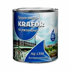 ЭМАЛЬ ПО РЖАВЧИНЕ НЦ-1356 ЖЕЛТАЯ 1,7 КГ (6) "KRAFOR"