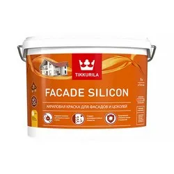 КРАСКА "FACADE SILICON"  БАЗА С   9 Л (1) АКРИЛОВАЯ ДЛЯ ФАСАДОВ И ЦОКОЛЕЙ "ТИККУРИЛА"