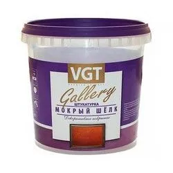 ШТУКАТУРКА ФАКТУРНАЯ "МОКРЫЙ ШЕЛК" СЕРЕБРИСТО-БЕЛАЯ №1  1 КГ (1/6) "VGT GALLERY"