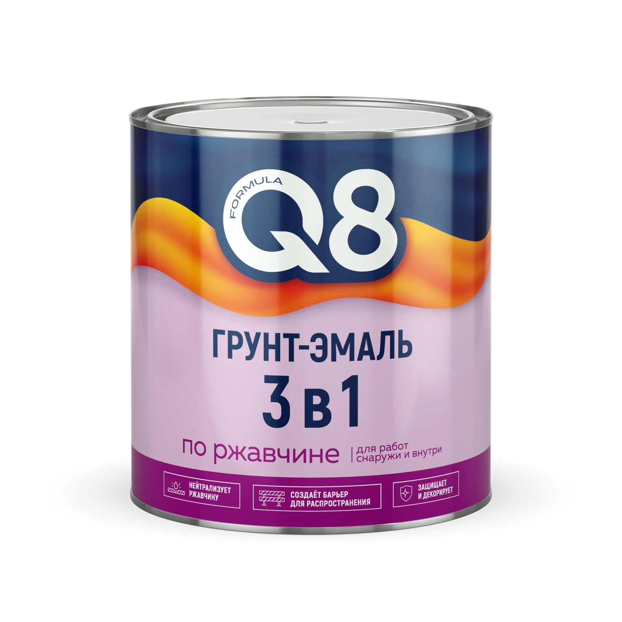 ГРУНТ- ЭМАЛЬ ПО РЖАВЧИНЕ "FORMULA Q8" КРАСНО-КОРИЧНЕВАЯ 2,6 КГ (1/6)