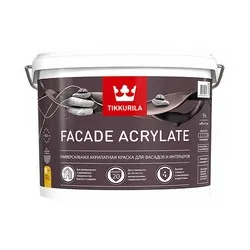 КРАСКА "FACADE ACRYLATE"  9 Л (1) ДЛЯ ФАСАДОВ "ТИККУРИЛА"
