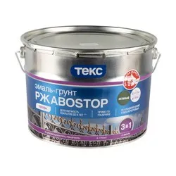 ГРУНТ- ЭМАЛЬ ПО РЖАВЧИНЕ "РЖАВОSTOP"  ЗЕЛЕНАЯ 10 КГ (1) ТЕКС