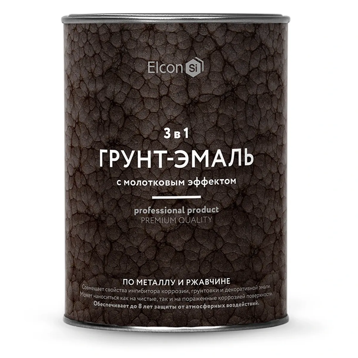 ГРУНТ-ЭМАЛЬ ПО РЖАВЧИНЕ 3 В 1 МОЛОТКОВАЯ МЕДЬ 0,8 КГ (1/12) "ELCON"